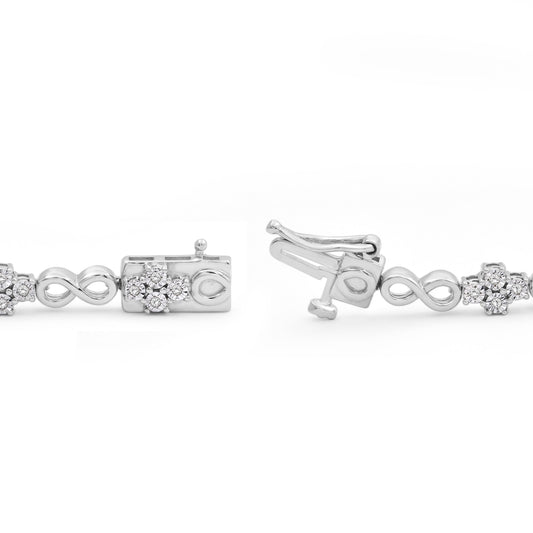 Diamond Infinity Bracelet — Deluxe Sterling Silver