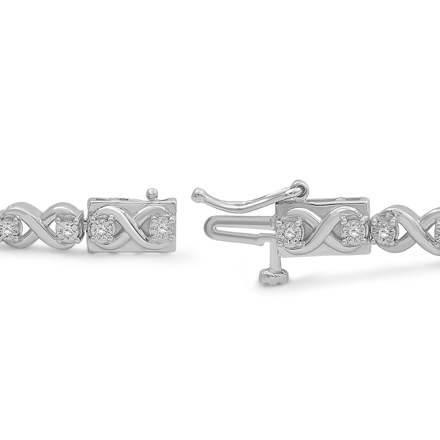 Diamond Infinity Bracelet — Sterling Silver