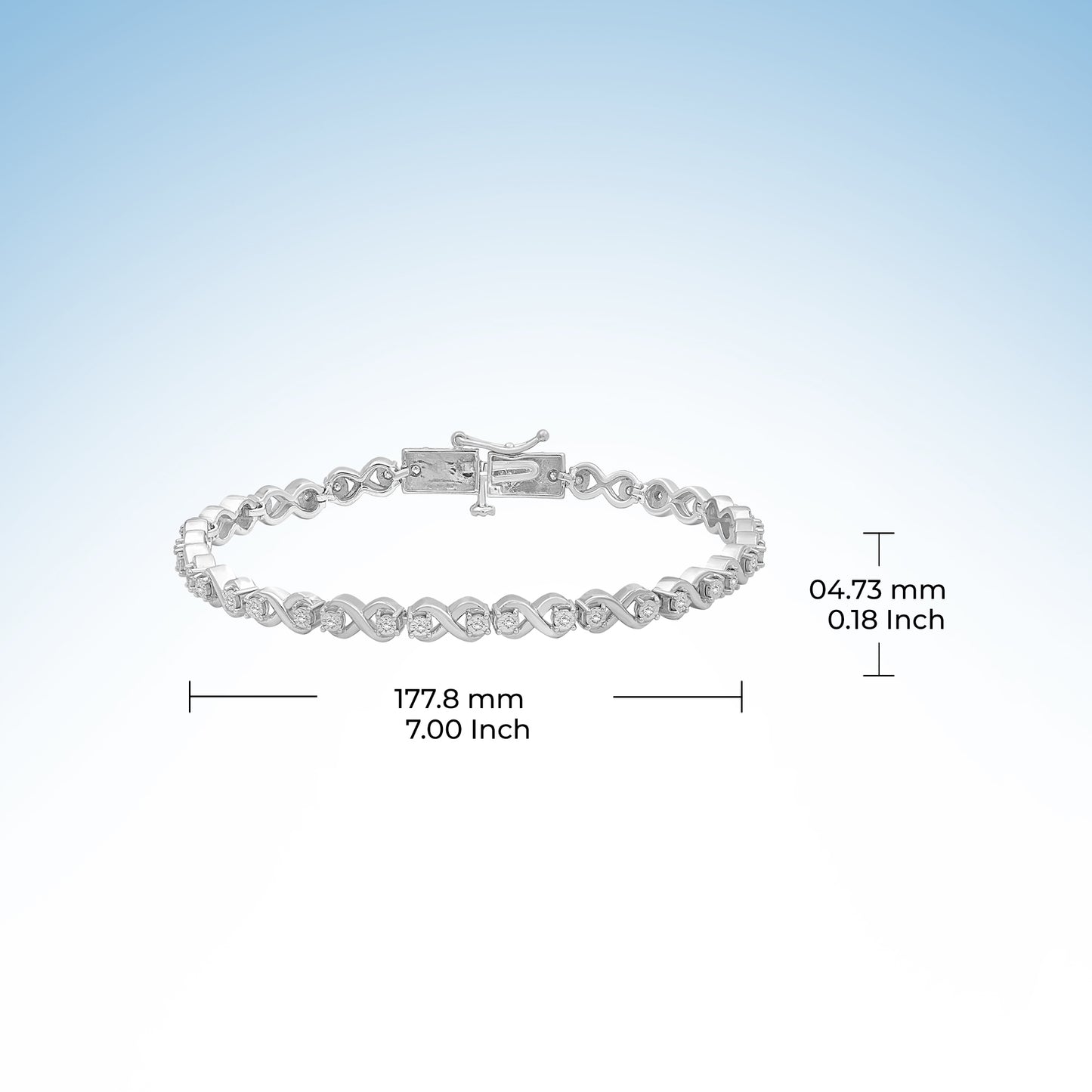 Diamond Infinity Bracelet — Sterling Silver