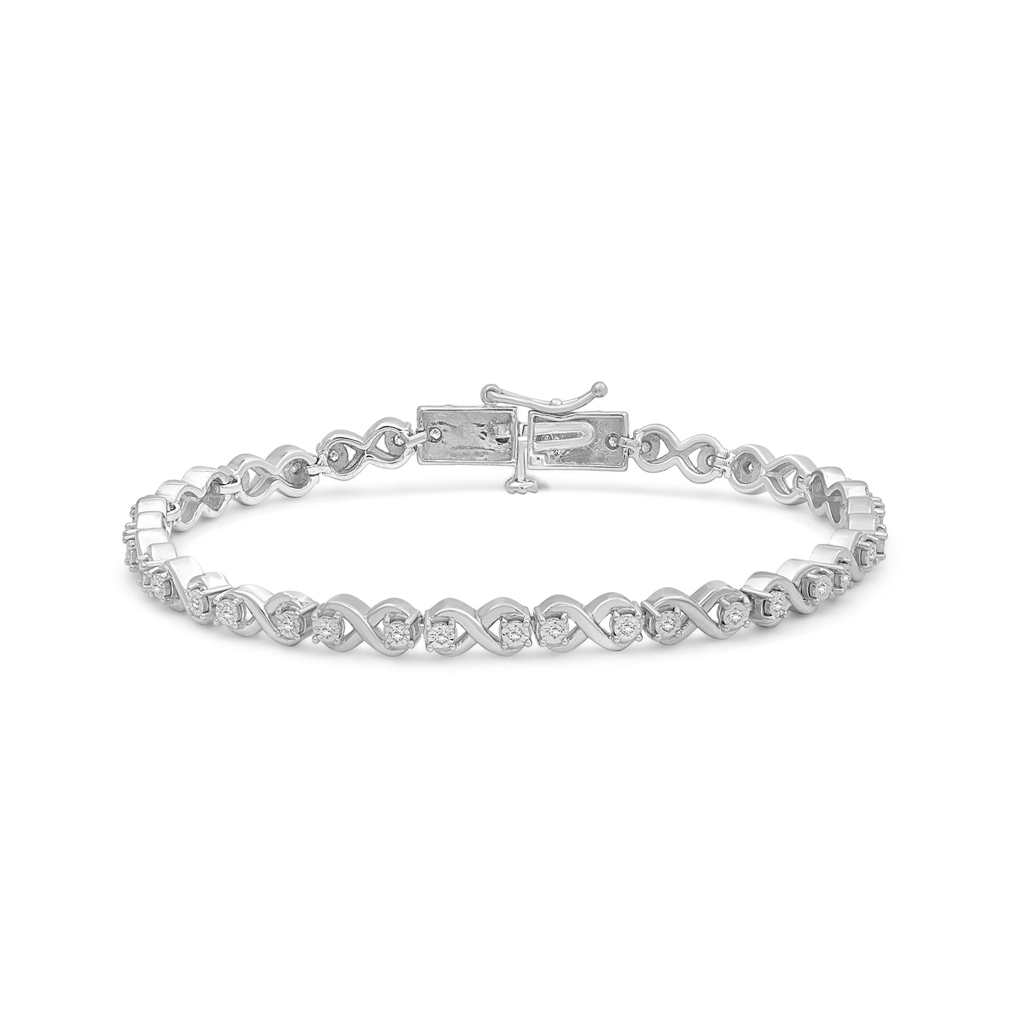 Diamond Infinity Bracelet — Sterling Silver
