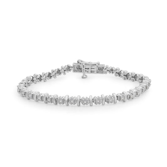 Diamond Tennis Bracelet — Sterling Silver