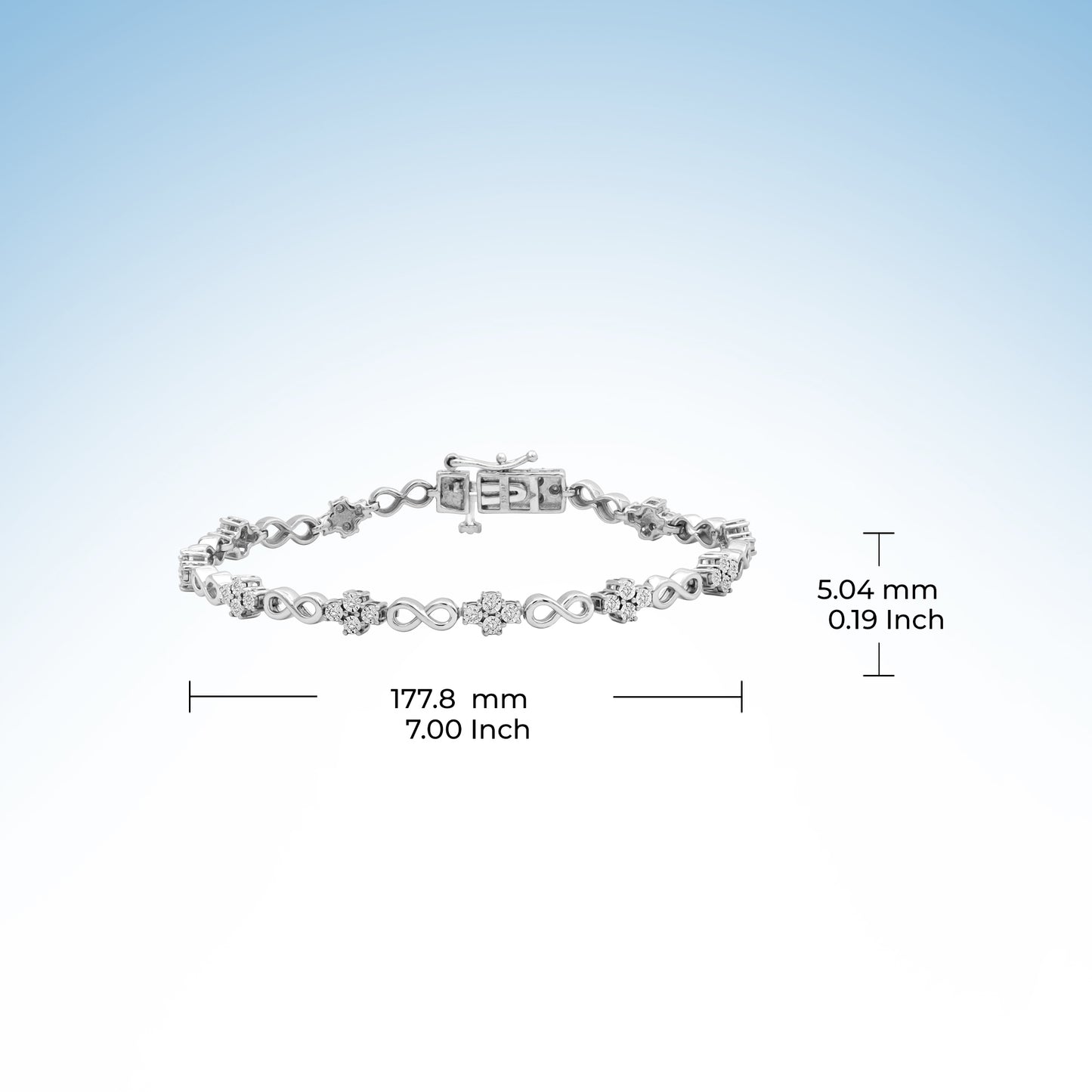 Diamond Infinity Bracelet — Deluxe Sterling Silver