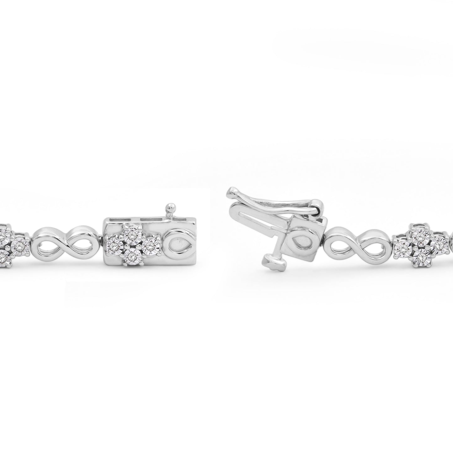 Diamond Infinity Bracelet — Deluxe Sterling Silver