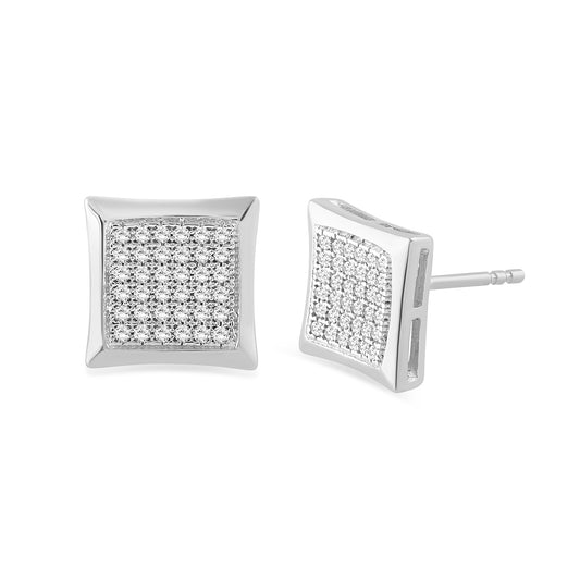 Diamond Sterling Silver Earrings