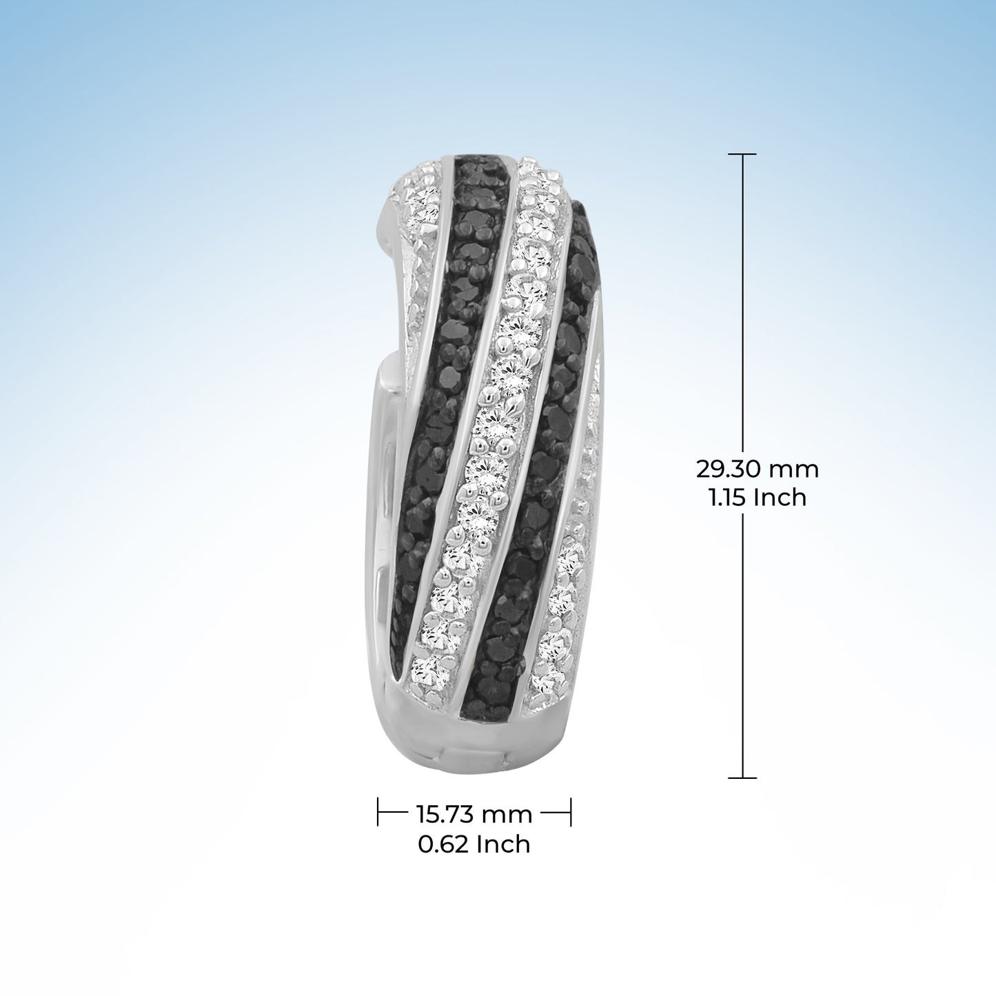 Black & White Diamond Hoop Earrings