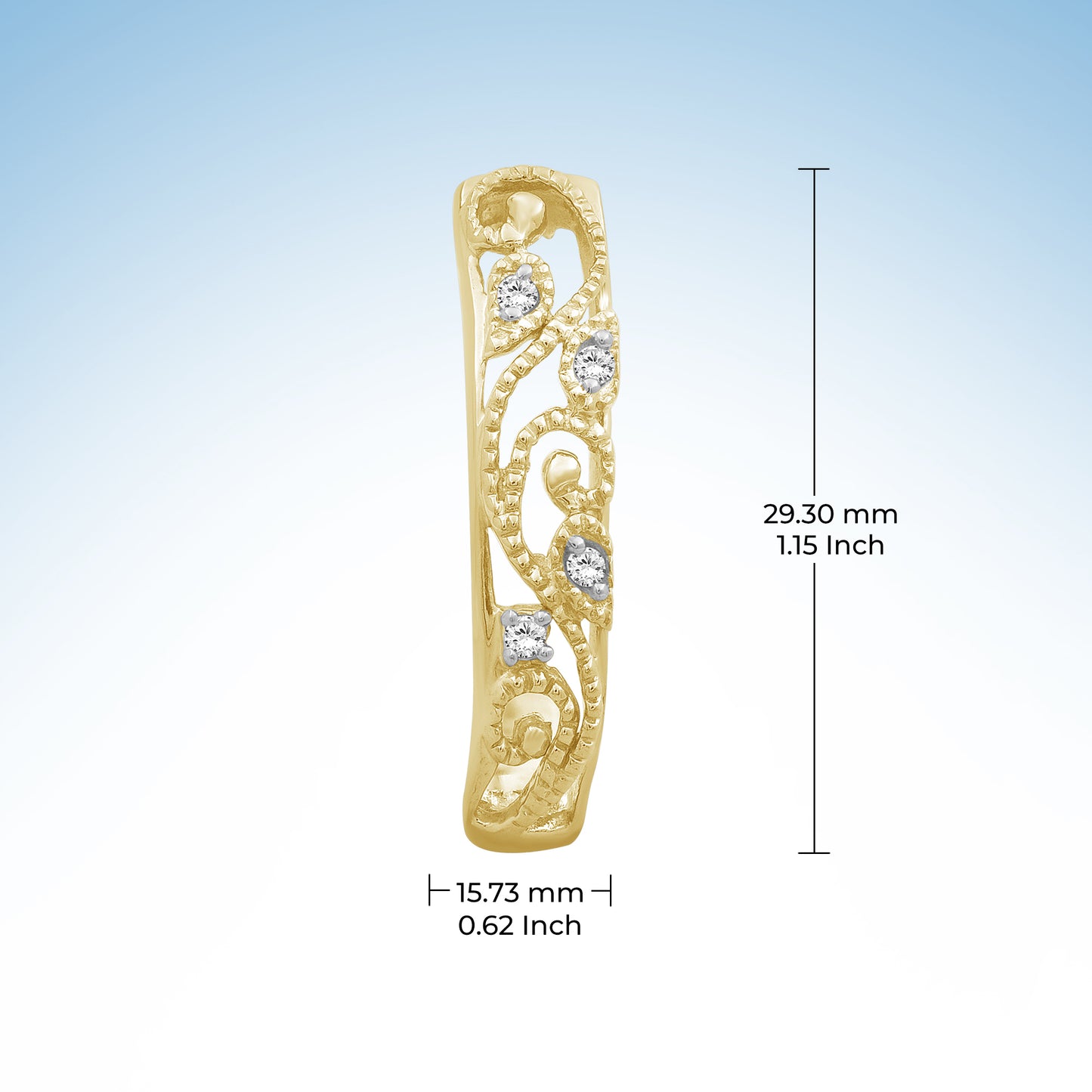 Diamond J Hoop Gold-Plated Silver Earrings